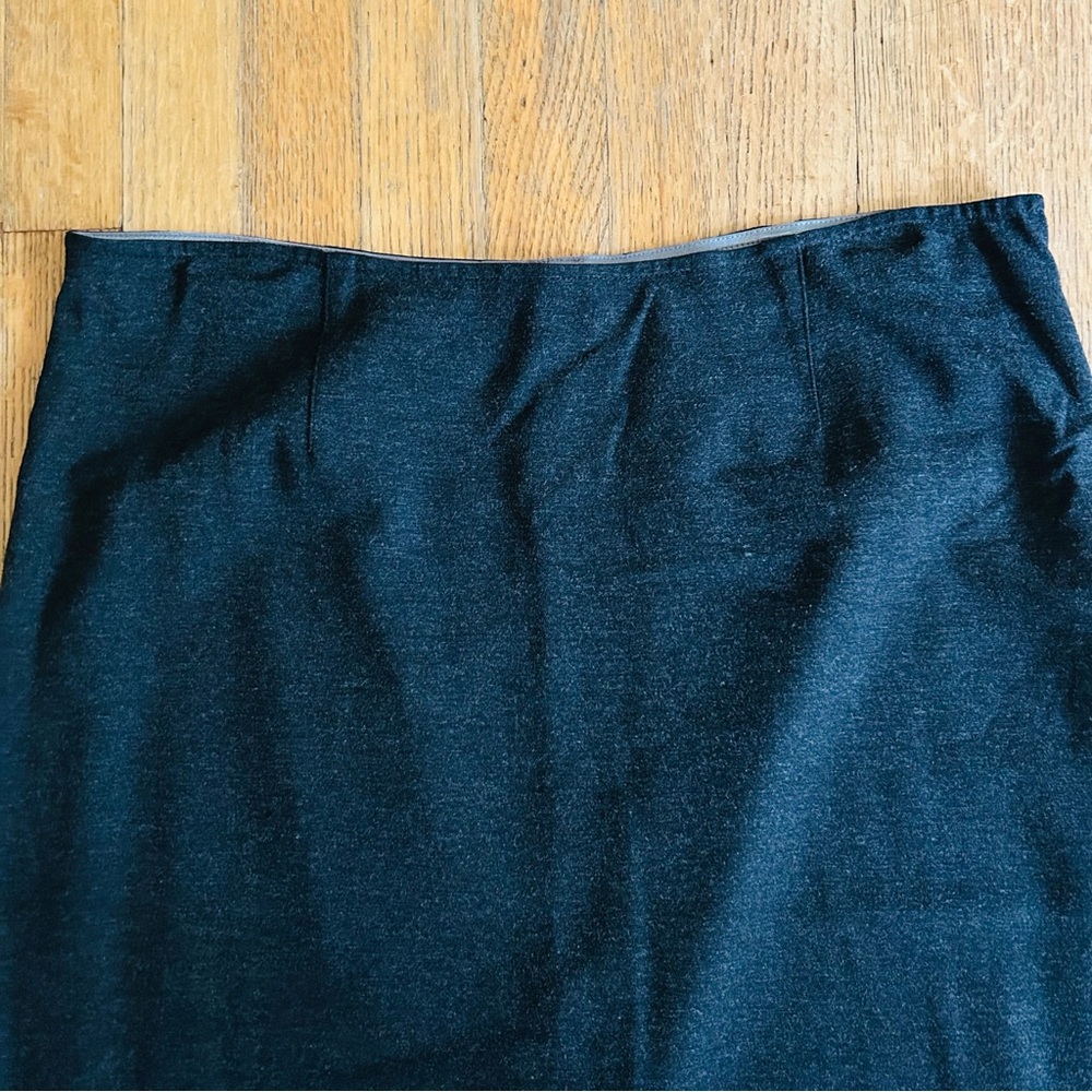 Vocabulary Gray Charcoal Heathered Elastic Waist Stretch Pencil Skirt, size L - Picture 2 of 7